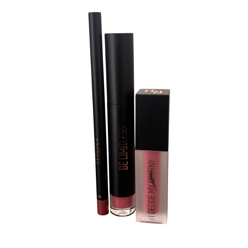 Realher Matte Liquid Lipstick + Gloss + Liner Set – Cruelty‑Free – New in Box